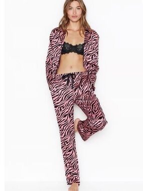 Victoria's Secret Pink & Black Zebra-Print Pajama Pants